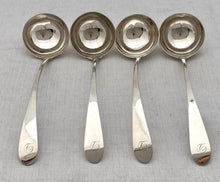 Georgian, George III, Four Scottish Silver Sauce Ladles. Edinburgh, Francis Howden (1783 - 1817). 2.8 troy ounces.