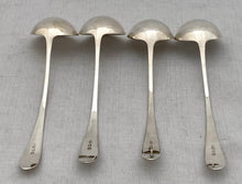 Georgian, George III, Four Scottish Silver Sauce Ladles. Edinburgh, Francis Howden (1783 - 1817). 2.8 troy ounces.
