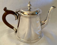 Art Deco tapering silver plated teapot. E.H. Parkin & Co. Sheffield, circa 1930 - 1940.