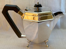 Art Deco silver plated four piece tea set of hexagonal form. Lewis Rose & Co. of Sheffield circa 1935.