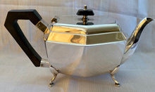 Art Deco silver plated four piece tea set of hexagonal form. Lewis Rose & Co. of Sheffield circa 1935.