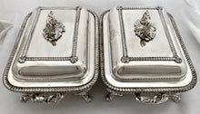 George IV Pair of Old Sheffield Plate Entree Dishes on Warming Stands. Arms of Dickson & Huntley.