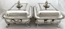 George IV Pair of Old Sheffield Plate Entree Dishes on Warming Stands. Arms of Dickson & Huntley.