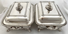 George IV Pair of Old Sheffield Plate Entree Dishes on Warming Stands. Arms of Dickson & Huntley.