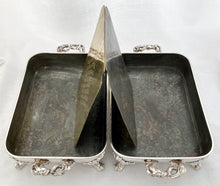 George IV Pair of Old Sheffield Plate Entree Dishes on Warming Stands. Arms of Dickson & Huntley.