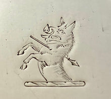 Asprey, Edwardian, slain boar crested silver box. London 1905 Charles Asprey & George Asprey. 2.5 troy ounces.