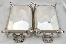 George IV Pair of Old Sheffield Plate Entree Dishes on Warming Stands. Arms of Dickson & Huntley.