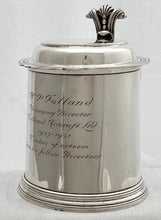 Edwardian Silver Lidded Tankard of Aviation Interest. London 1904 R & S Garrard & Co. 22.5 troy ounces.