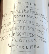 Battle of Jutland Interest, Lieutenant Fremantle RN, Silver Coffee Pot. London 1904 Page, Keen & Page. 18 troy ounces.