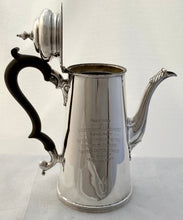 Battle of Jutland Interest, Lieutenant Fremantle RN, Silver Coffee Pot. London 1904 Page, Keen & Page. 18 troy ounces.
