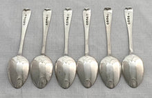 William IV Set of Six Silver Teaspoons. London 1835 John Brydie. 2.3 troy ounces