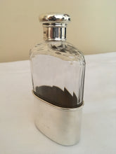 Asprey silver and cut glass hip flask. London 1906 Charles & George Asprey