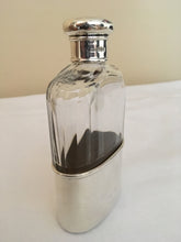 Asprey silver and cut glass hip flask. London 1906 Charles & George Asprey