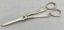 Cased Pair of Silver Plated Grape Scissors. John Sanderson & Son of Sheffield, circa 1900.