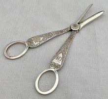 Cased Pair of Silver Plated Grape Scissors. John Sanderson & Son of Sheffield, circa 1900.