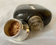 Victorian Silver, Leather & Glass Hip Flask. London 1876 Charles Asprey & Charles Asprey Junior.