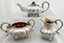 William IV Old Sheffield Plate Matched Tea Set of Melon form, circa 1835.