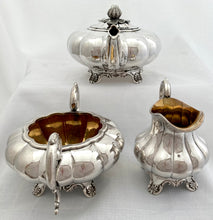 William IV Old Sheffield Plate Matched Tea Set of Melon form, circa 1835.