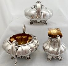 William IV Old Sheffield Plate Matched Tea Set of Melon form, circa 1835.