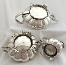 William IV Old Sheffield Plate Matched Tea Set of Melon form, circa 1835.