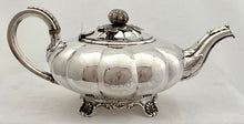 William IV Old Sheffield Plate Matched Tea Set of Melon form, circa 1835.