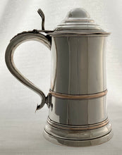 A Large Victorian Silver Plate on Copper Lidded Tankard.