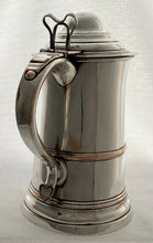 A Large Victorian Silver Plate on Copper Lidded Tankard.