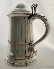 A Large Victorian Silver Plate on Copper Lidded Tankard.
