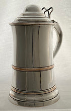 A Large Victorian Silver Plate on Copper Lidded Tankard.