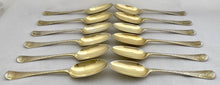 Georgian, George II, Twelve Silver Gilt Tablespoons. London 1730/31 Caleb Hill. 31.2 troy ounces.