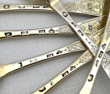 Georgian, George II, Twelve Silver Gilt Tablespoons. London 1730/31 Caleb Hill. 31.2 troy ounces.