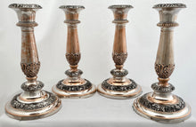 William IV Set of Four Old Sheffield Plate Candlesticks, circa 1830.