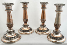 William IV Set of Four Old Sheffield Plate Candlesticks, circa 1830.