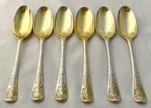 Georgian, George II, Twelve Silver Gilt Tablespoons. London 1730/31 Caleb Hill. 31.2 troy ounces.