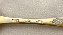Georgian, George II, Twelve Silver Gilt Tablespoons. London 1730/31 Caleb Hill. 31.2 troy ounces.