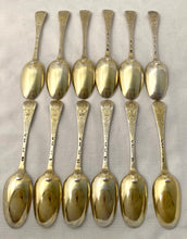 Georgian, George II, Twelve Silver Gilt Tablespoons. London 1730/31 Caleb Hill. 31.2 troy ounces.