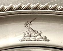 Late Georgian, Old Sheffield Plate Crested Dinner Plate. J. Watson & Co. Sheffield, circa 1830.