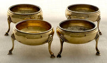 Georgian, George III, Set of Four Silver Gilt Salts. London 1787 Charles Hougham. 7 troy ounces.