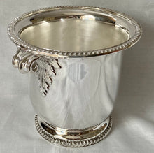 Asprey Silver Plated Wine Cooler with Scrolled Leaf Capped Handles, circa 1960.