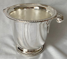 Asprey Silver Plated Wine Cooler with Scrolled Leaf Capped Handles, circa 1960.