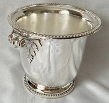 Asprey Silver Plated Wine Cooler with Scrolled Leaf Capped Handles, circa 1960.