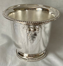 Asprey Silver Plated Wine Cooler with Scrolled Leaf Capped Handles, circa 1960.