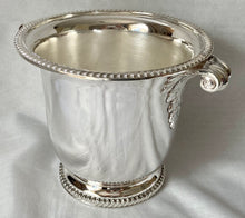 Asprey Silver Plated Wine Cooler with Scrolled Leaf Capped Handles, circa 1960.