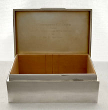 George V Silver Cigarette Box of Royal Navy Interest. Chester 1917 Asprey & Co. Ltd.