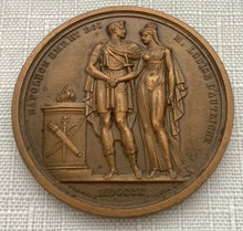 1810 Marriage of Napoleon & Marie-Louise, Duchess of Parma, Bronze French Restrike Medallion.