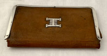 18th Hussars Victorian Silver Mounted Leather Wallet. London 1879 Thomas Edward Tinworth.