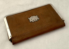 18th Hussars Victorian Silver Mounted Leather Wallet. London 1879 Thomas Edward Tinworth.