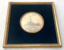 Early 20th Century English Maritime School Watercolour Miniature of HMS Dreadnought.