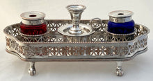 George III Old Sheffield Plate Galleried Inkstand, circa 1780 - 1800.