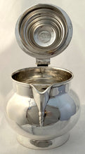 19th Century Silver Plate on Copper Ale Jug with Coin Inset Cover.